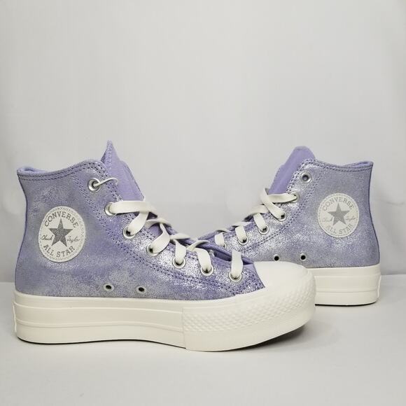 Converse CTAS Lift Hi Top Sneakers Brand New Women 8 Lilac Pewter A11549C NWT - Picture 2 of 9